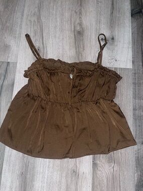 American Eagle crop silk tank